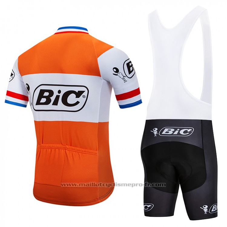2018 Maillot Cyclisme Bic Champion Pays-Bas Orange Manches Courtes et Cuissard